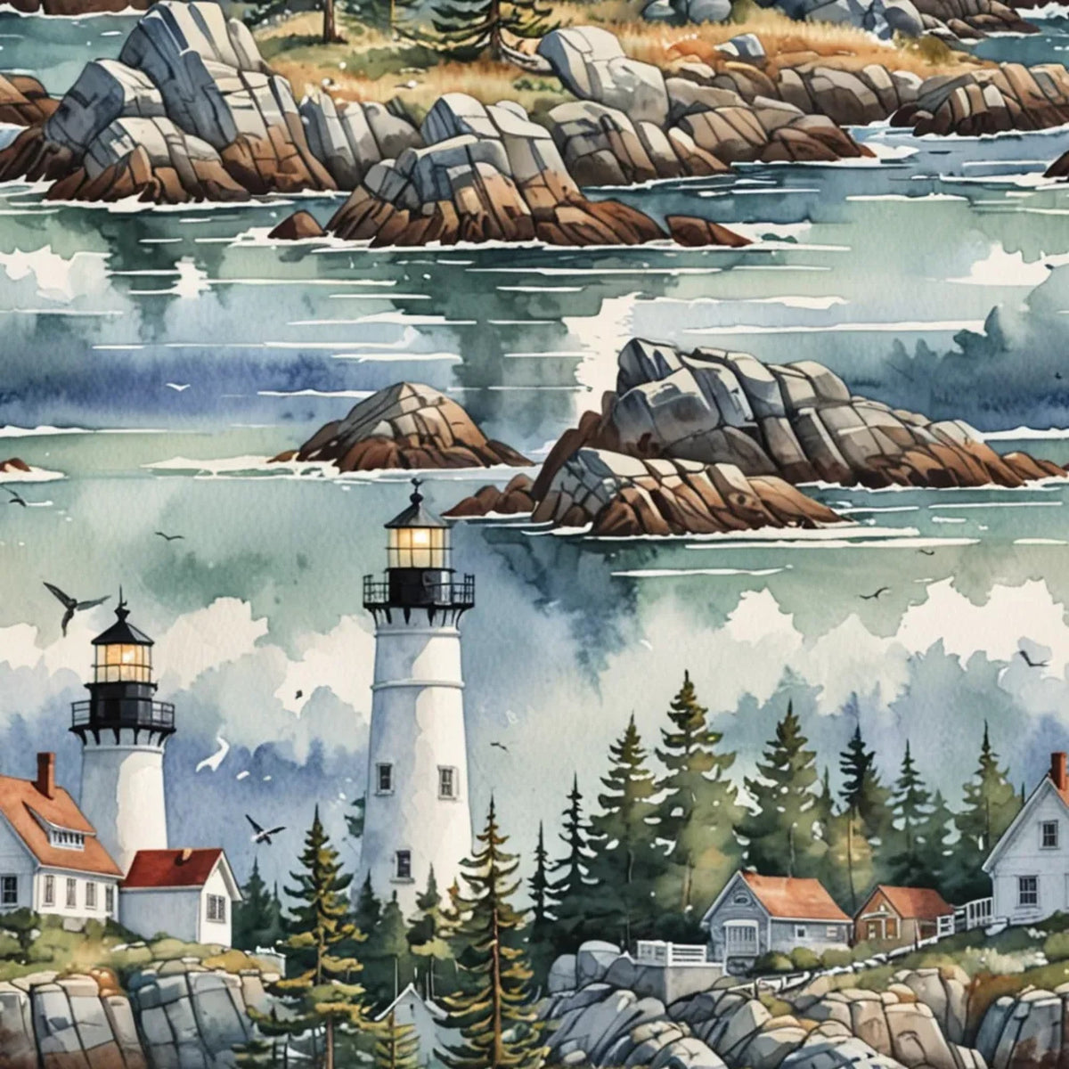 Harbor Beacon Pattern 1 Minky Fabric