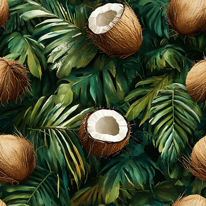 Coconut Jungle Leaves Pattern 19 Quilting Cotton Fabric