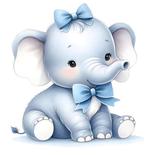 Baby Boy Elephant Fabric Panel 34