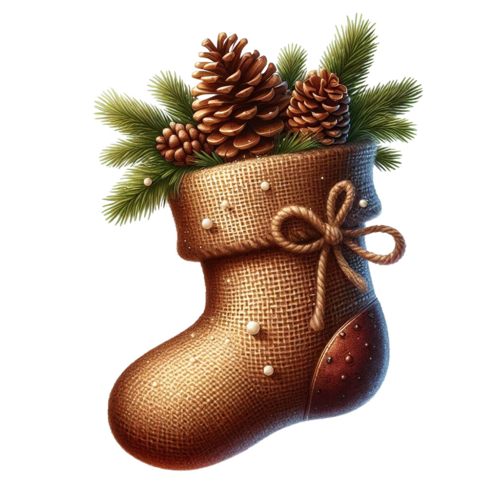 Cartoon Christmas Stockings Fabric Panel 21