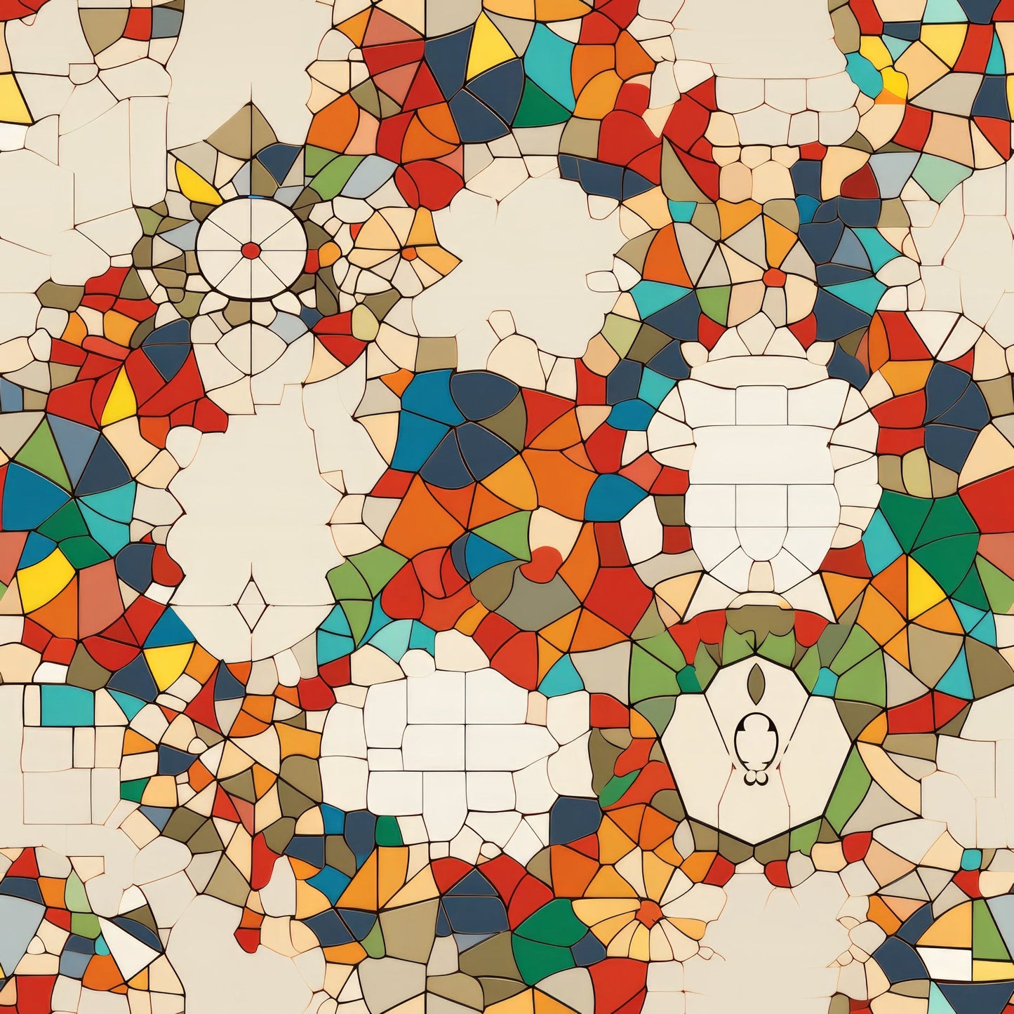 Mosaic Art Pattern 11 Quilting Cotton Fabric