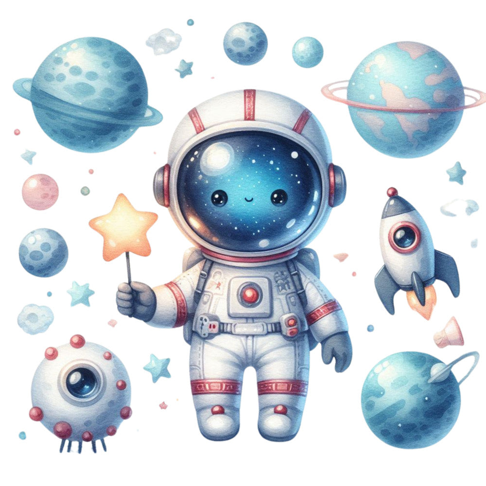 Cute Little Astronaut Fabric Panel 33