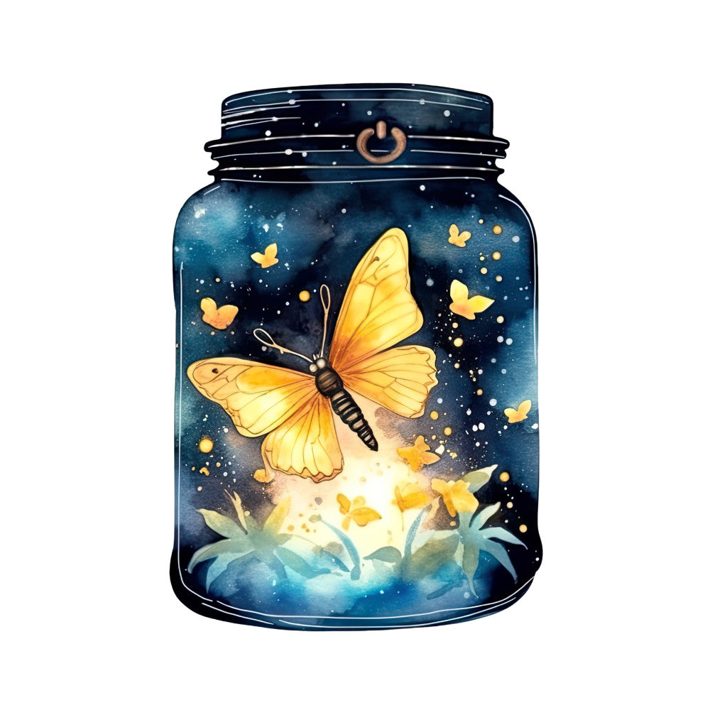 Fireflies in a Jar Fabric Panel 10