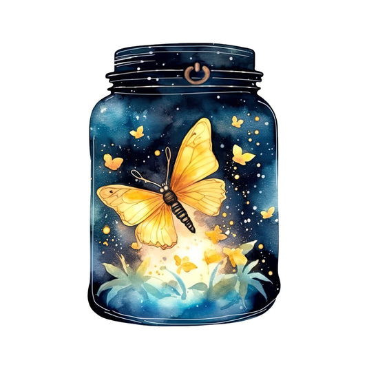 Fireflies in a Jar Fabric Panel 10