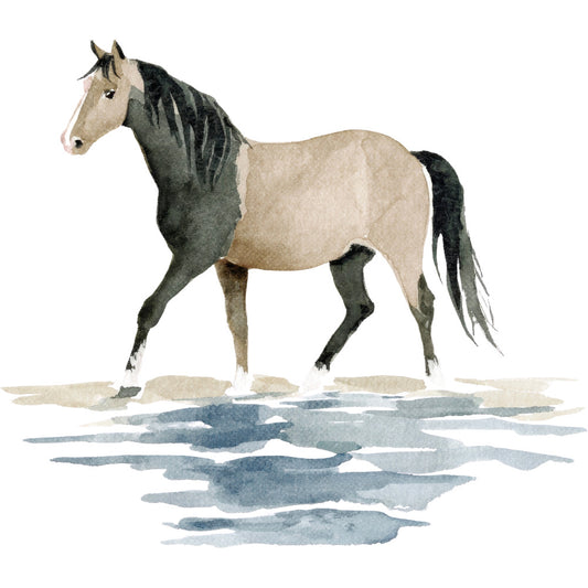 Watercolor Horses Fabric Panel 37