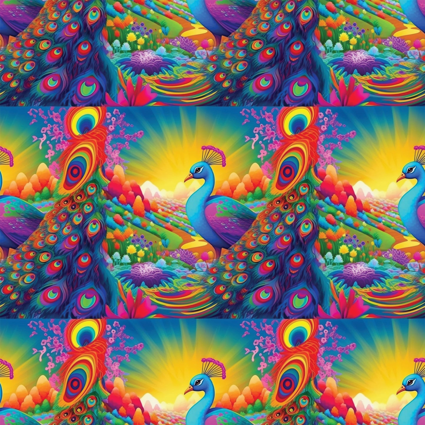 Colorful Animals and Plants Pattern 3 Quilting Cotton Fabric