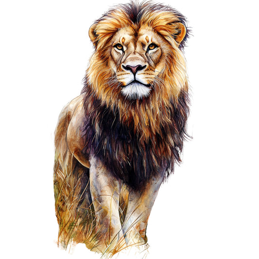 Watercolor Lion Fabric Panel 20