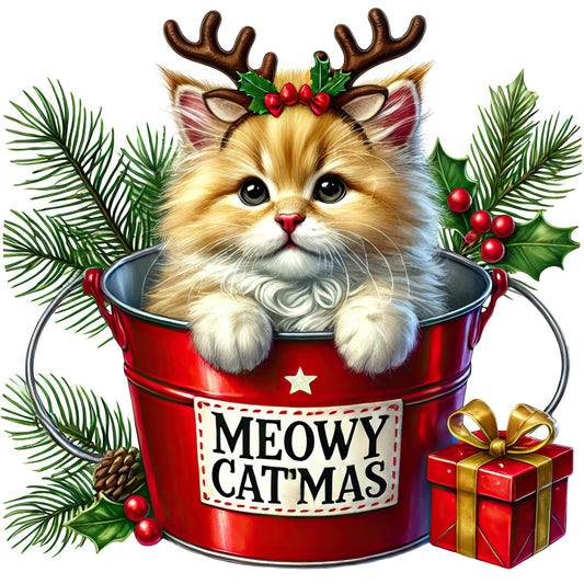 Meowy Christmas Fabric Panel 6