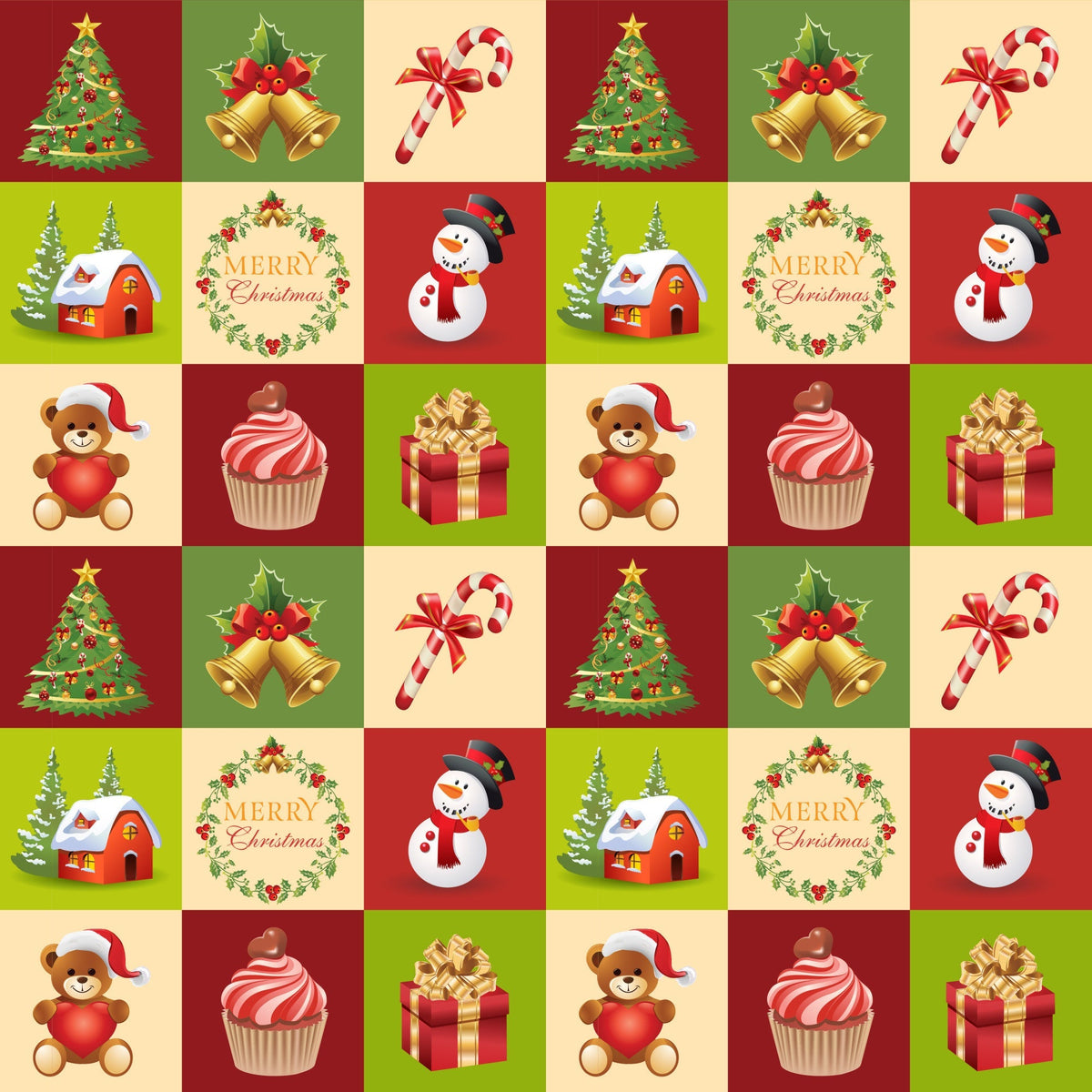 Retro Holiday Cheer Pattern 5 Minky Fabric