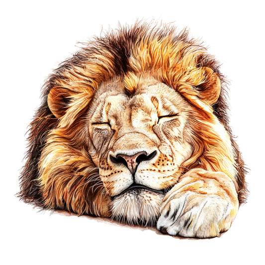 Watercolor Lion Fabric Panel 8