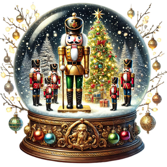Christmas Snow Globes Fabric Panel 9