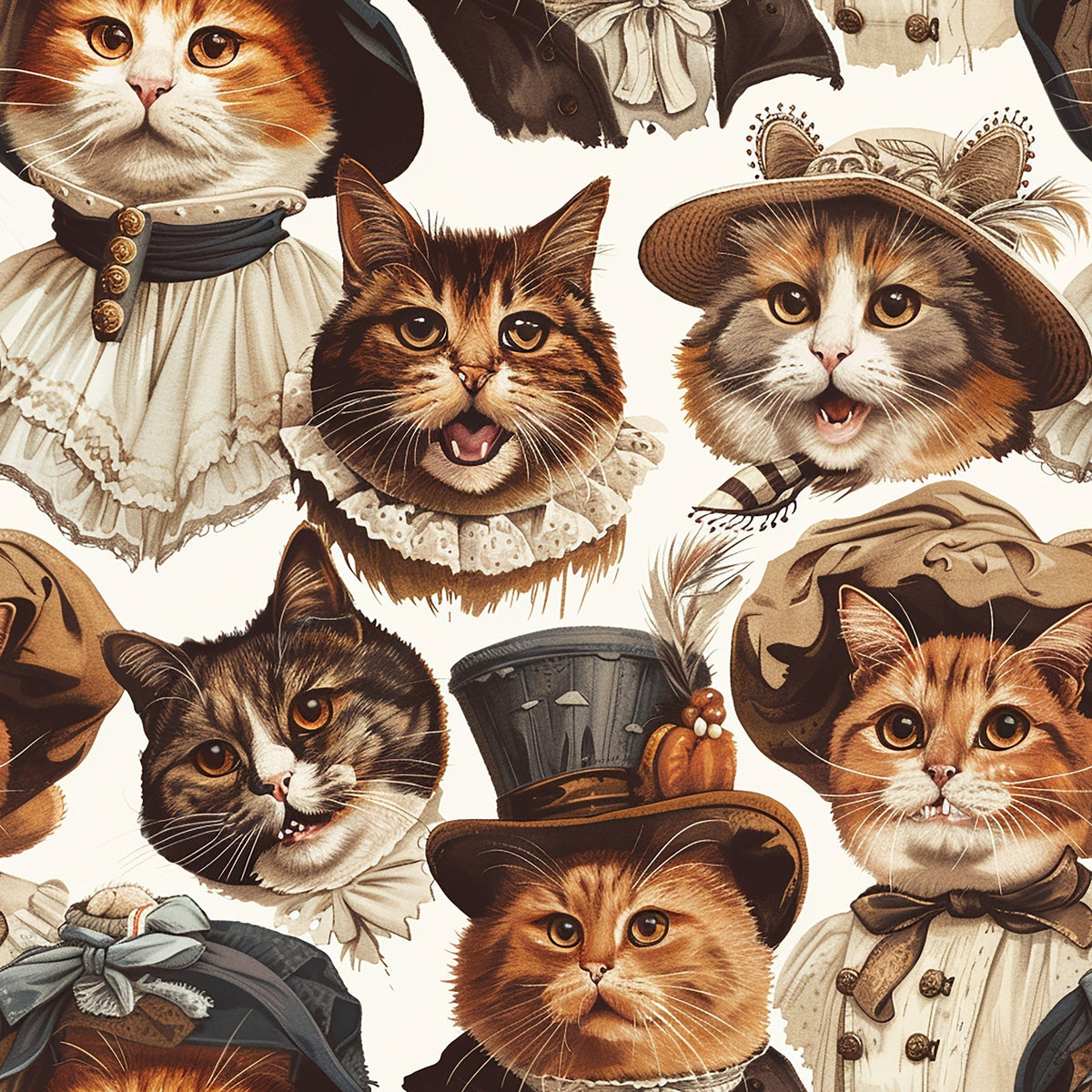 Whiskered Gentry Pattern 2 Minky Fabric