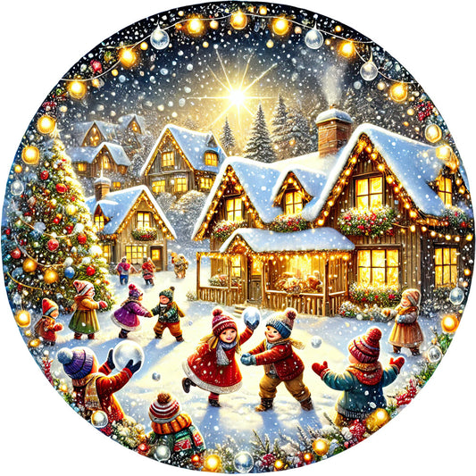 Christmas Villages Fabric Panel 22