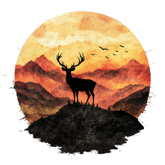 Deer in Nature Fabric Panel 28