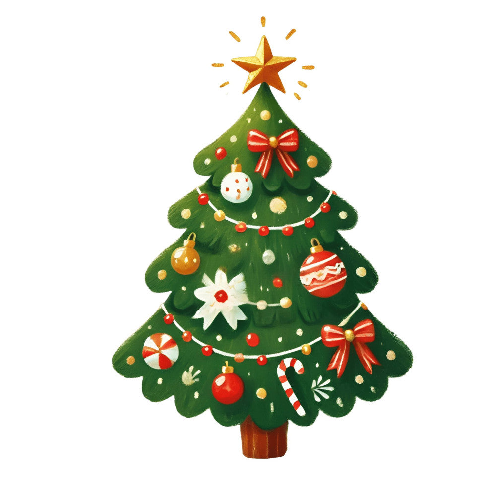 christmas tree, holiday, festive, forest green, gold, red, white, cream, ornaments, baubles, candy cane, star, bow, garland, beads, peppermint, winter, christmas, seasonal, whimsical, traditional, decorative, celebration, joy, sparkle, shiny, bright, cheerful, vintage christmas, retro