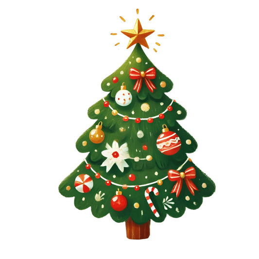 christmas tree, holiday, festive, forest green, gold, red, white, cream, ornaments, baubles, candy cane, star, bow, garland, beads, peppermint, winter, christmas, seasonal, whimsical, traditional, decorative, celebration, joy, sparkle, shiny, bright, cheerful, vintage christmas, retro