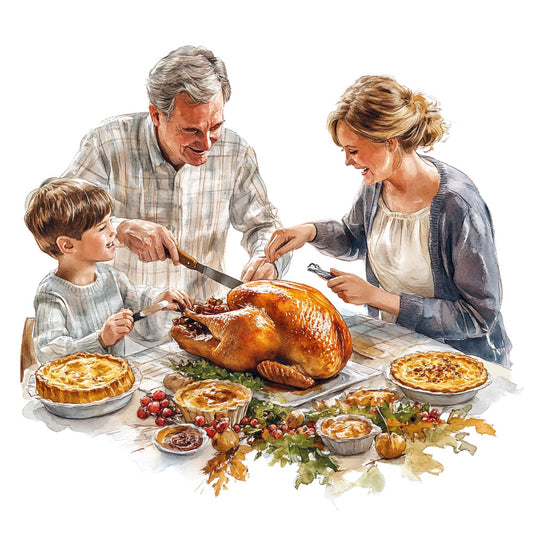 Watercolor Thanksgiving Fabric Panel 1