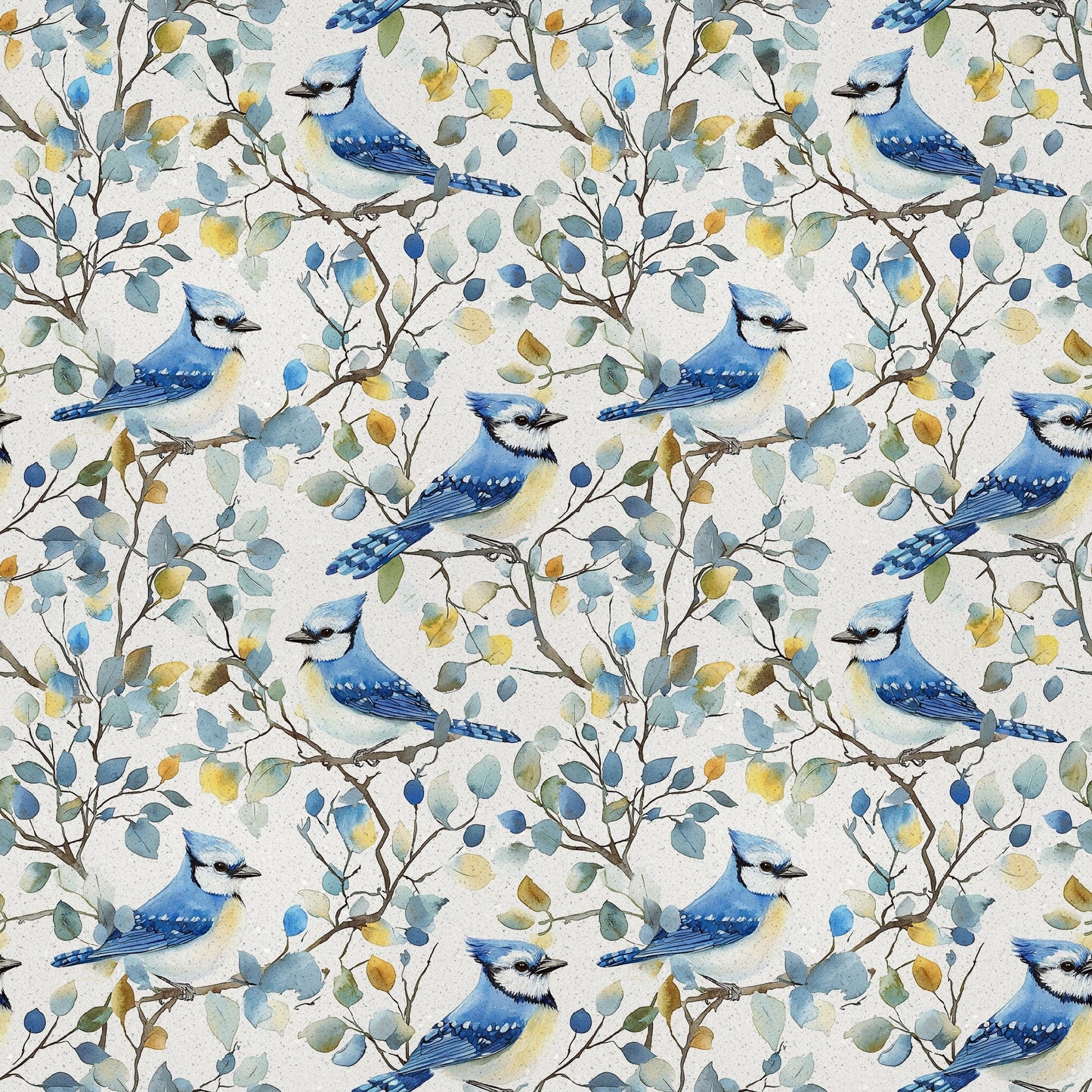 Blue Jay Florals Pattern 5 Quilting Cotton Fabric