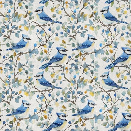 Blue Jay Florals Pattern 5 Quilting Cotton Fabric