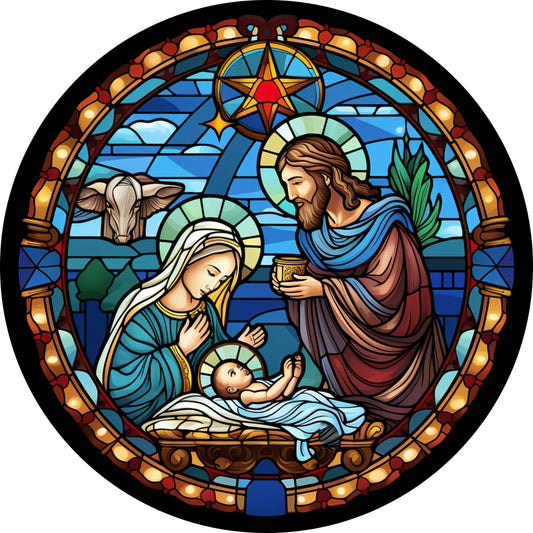 Nativity Christmas Ornaments Fabric Panel 35