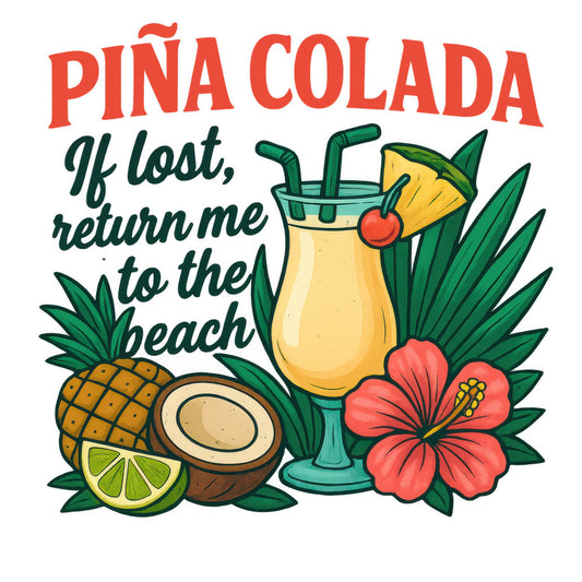 pina colada, tropical drink, cocktail glass, pineapple, coconut, lime slice, hibiscus flower, palm leaves, red coral, yellow cream, green teal, tropical paradise, beach theme, summer vibes, fabric panel, quilting cotton, beverage illustration, island style, vacation motif, cartoon style