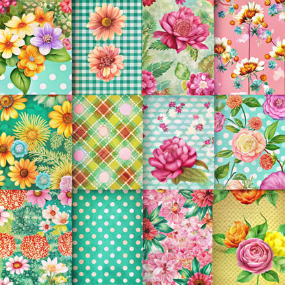 Spring Patchwork Pattern 8 Quilting Cotton Fabric