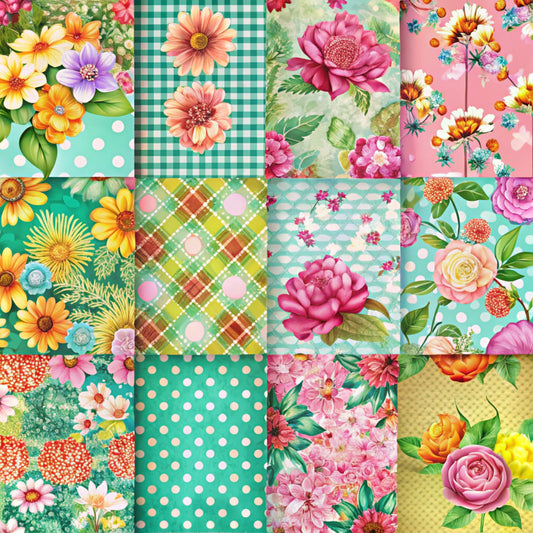 Spring Patchwork Pattern 8 Quilting Cotton Fabric