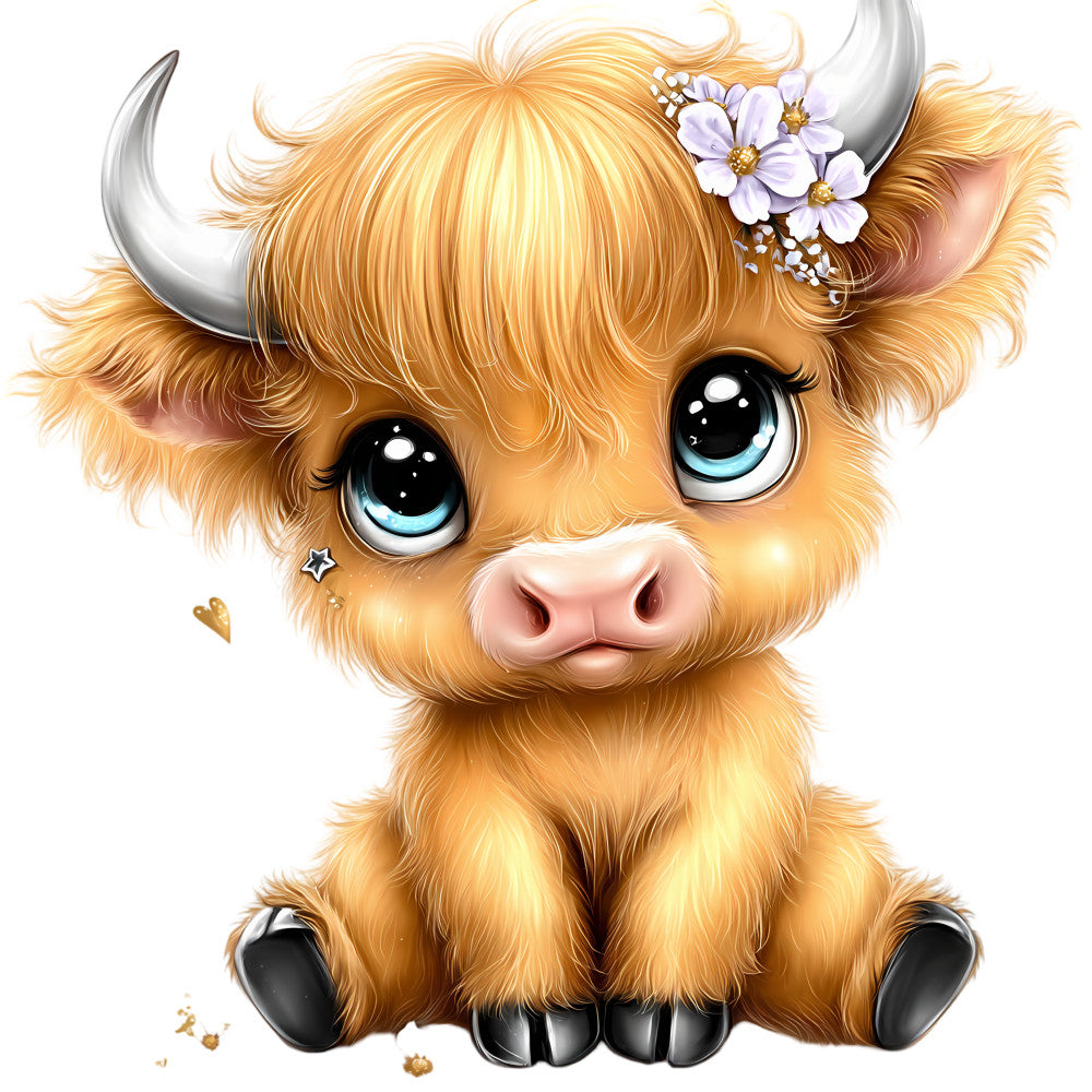 Adorable Highland Cows Fabric Panel 65