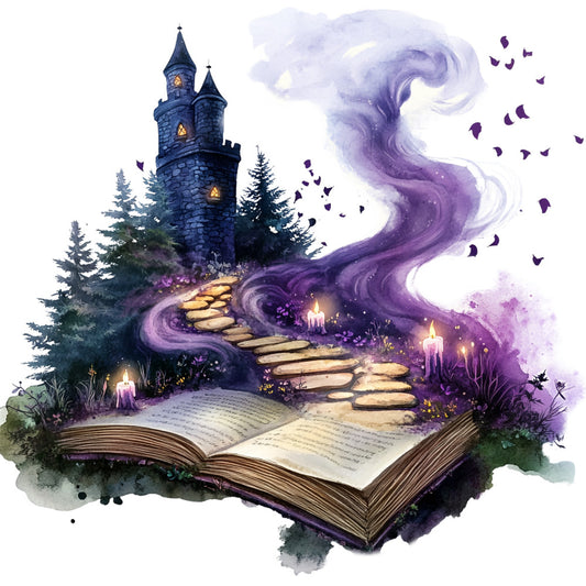 Halloween Books Fabric Panel 18