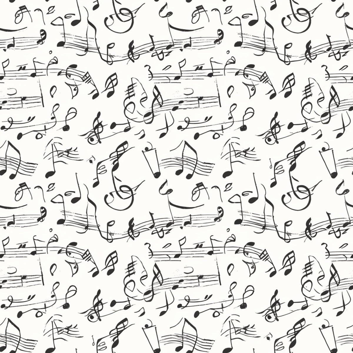 Inked Melodies Pattern 5 Minky Fabric