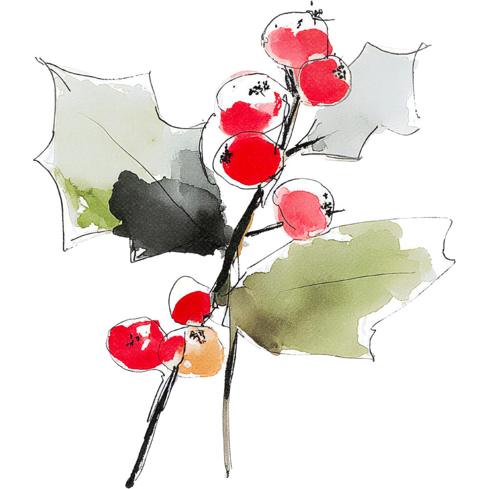 Handdrawn Christmas Cats Fabric Panel 56