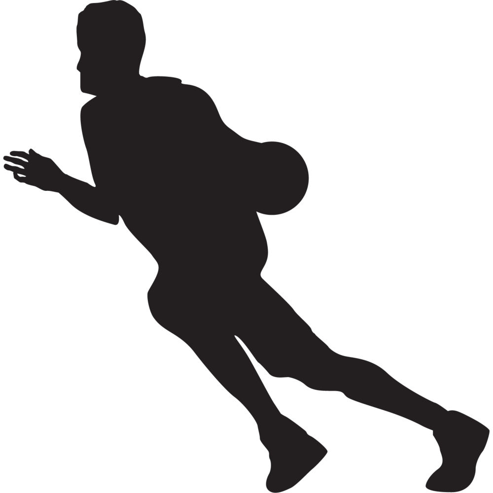football, sports, athlete, silhouette, black, monochrome, modern, geometric, abstract, masculine, action, dynamic, touchdown, jersey, quarterback, running back, team sports, athletic wear, novelty, recreation, active lifestyle, game day, sports fan, player silhouette, bold, contemporary, high contrast, apparel print