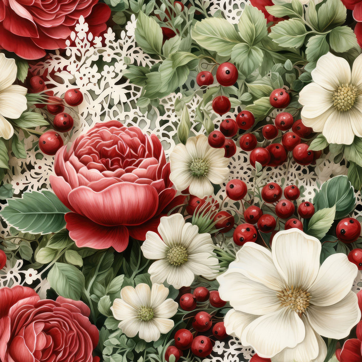 Winterberry Blooms Pattern 14 Minky Fabric