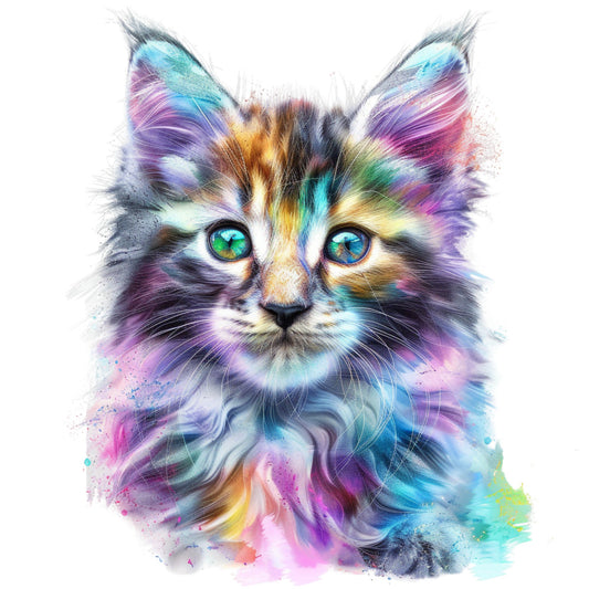 Colorful Cats Fabric Panel 28