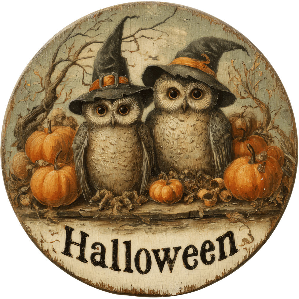 Halloween Owl Ornament Fabric Panel 15