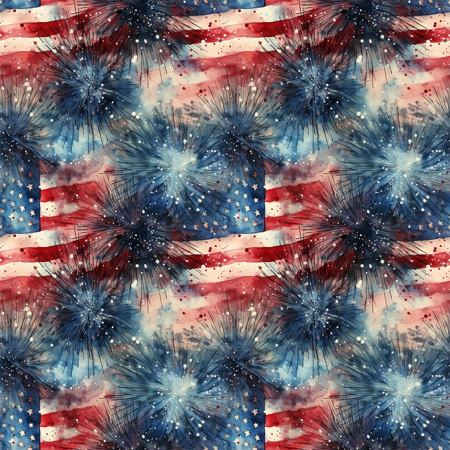 Patriotic Grunge Pattern 9 Quilting Cotton Fabric