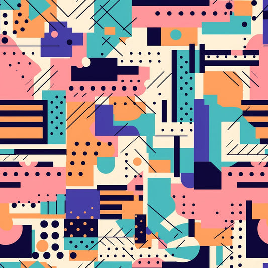 Memphis Pop Pattern 6 Minky Fabric
