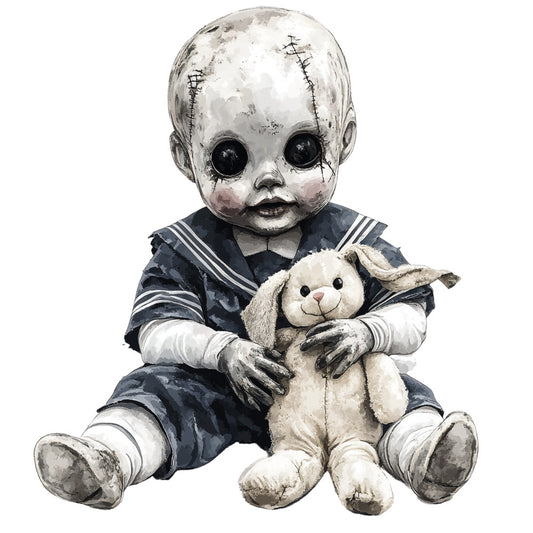 Creepy Dolls Fabric Panel 7