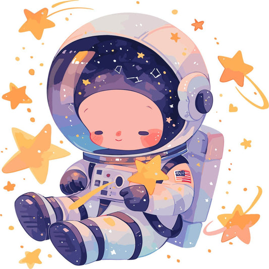 celestial, space, astronaut, stars, navy blue, coral pink, peach, purple, gold, yellow, cute, whimsical, playful, modern, children, kids, baby, dreamy, cosmic, galaxy, moon, constellations, boy, gender neutral, nursery, wall hanging, bedding, adventure, explorer, helmet