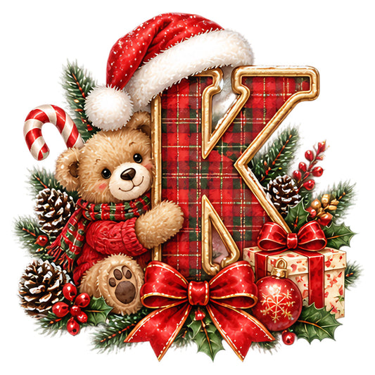 red, cream, gold, forest green, burgundy, plaid, christmas, holiday, teddy bear, candy cane, pinecones, holly, berries, ornaments, gift boxes, bow, santa hat, festive, whimsical, traditional, seasonal, winter, december, cozy, vintage christmas, tartan pattern, evergreen, metallic gold trim, dimensional, cheerful
