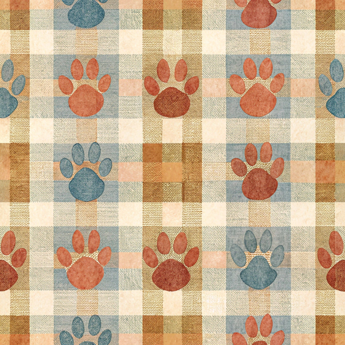 Puppy Prints Pattern 26 Minky Fabric