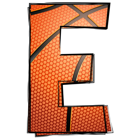 Basketball Doodles Alphabet Fabric Panel 14