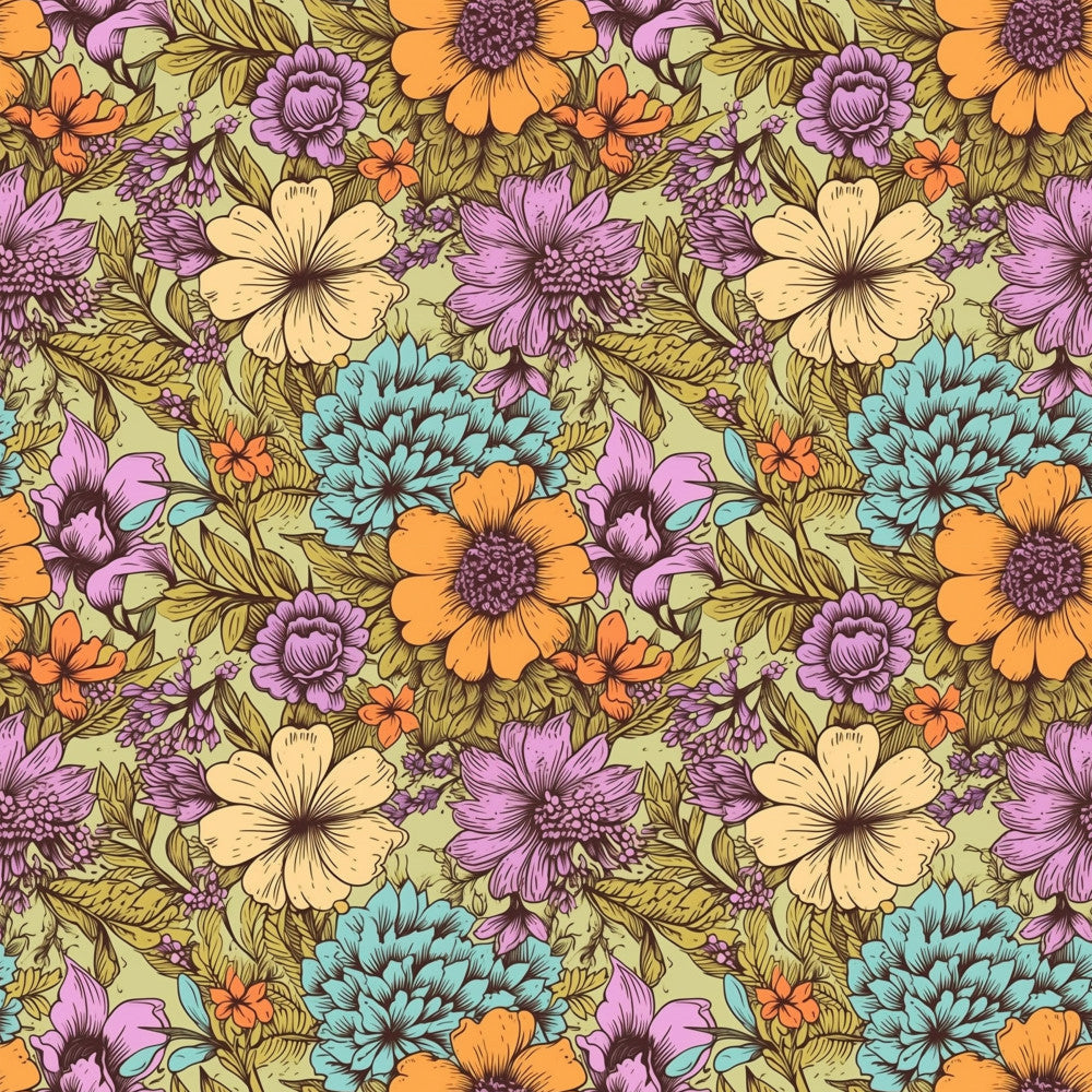Tangerine Teal Reverie Pattern 9 Minky Fabric
