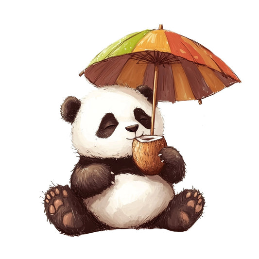 Cute Panda Bears Fabric Panel 17