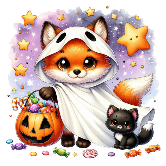 Halloween Wonder Animals Fabric Panel 88
