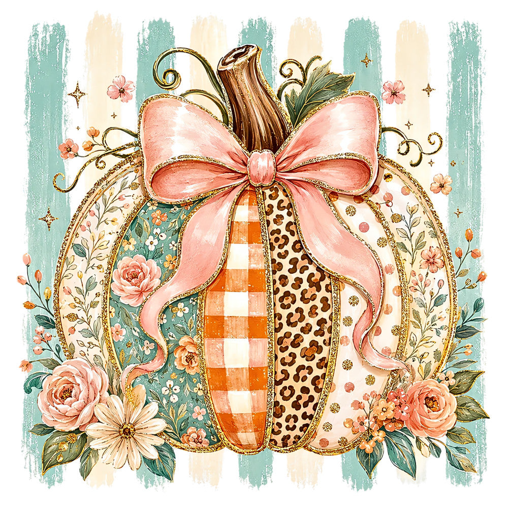 pumpkin, coral pink, dusty rose, sage green, teal, cream, gold, floral, pumpkin spice, autumn, fall, farmhouse, vintage, whimsical, elegant, bow, roses, daisies, leopard print, gingham check, plaid, nature, harvest, rustic, shabby chic, decorative, botanical, leaves, flowers, seasonal