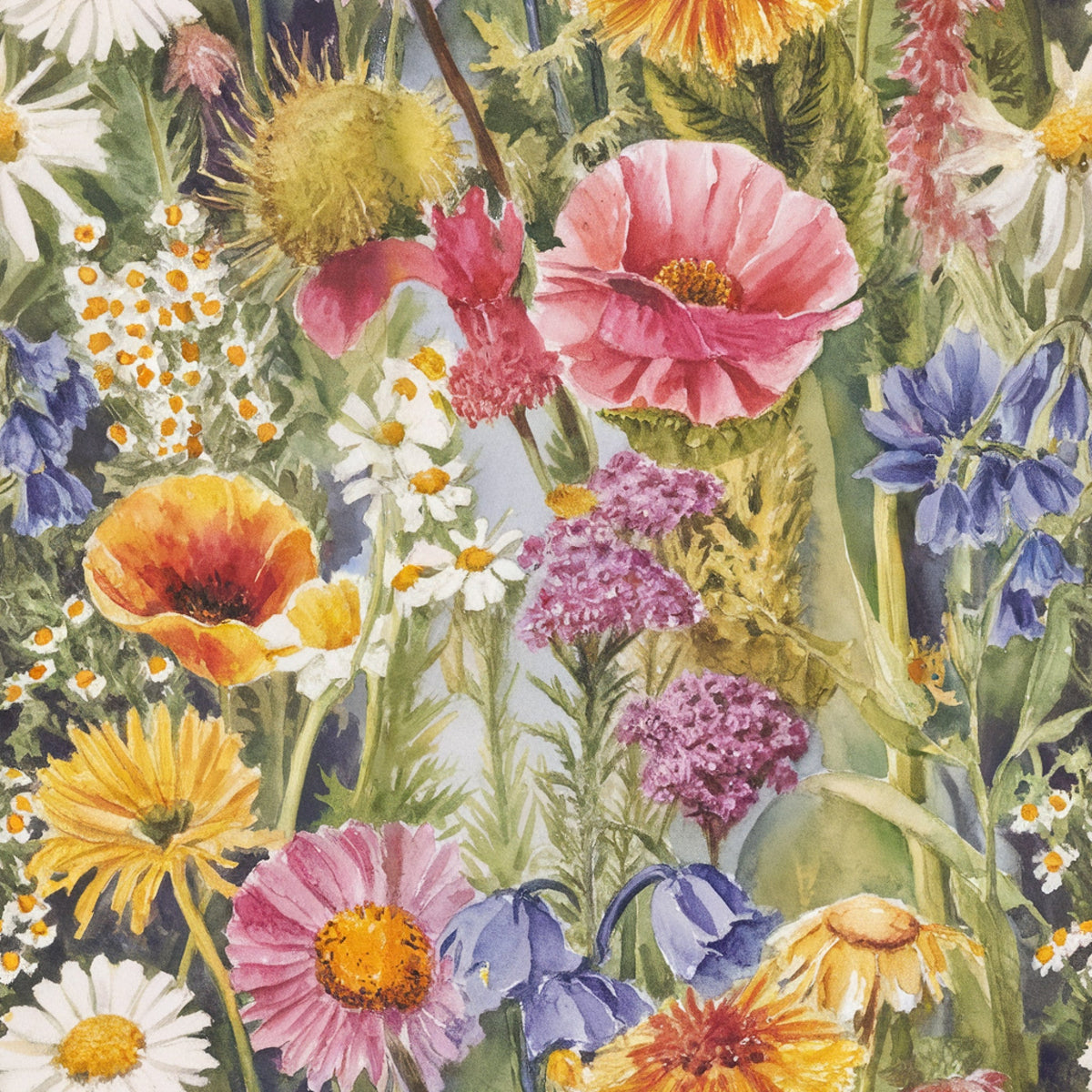 Painted Meadow Pattern 6 Minky Fabric