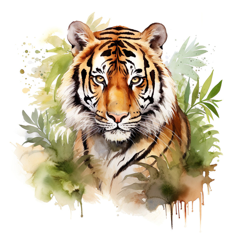 Watercolor Tiger Fabric Panel 5