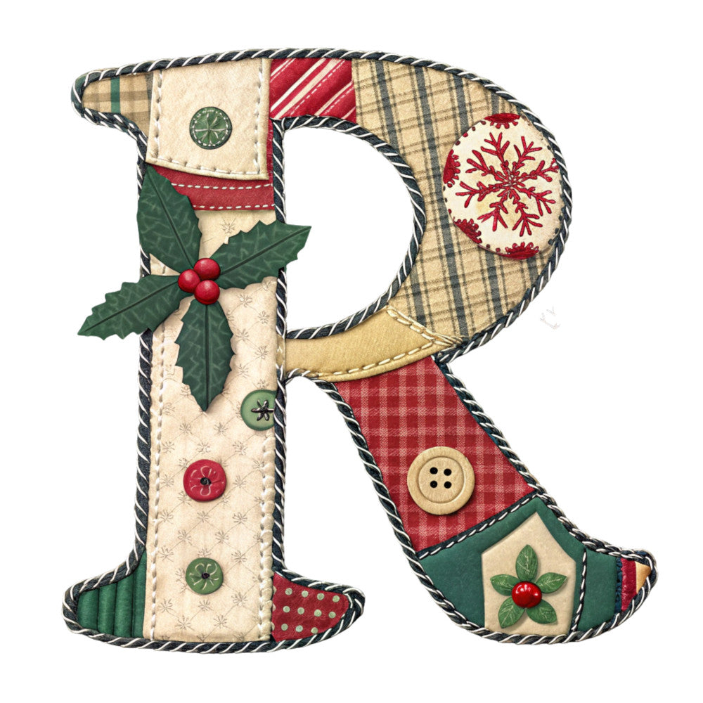 Christmas Patchwork Alphabet Fabric Panel 21