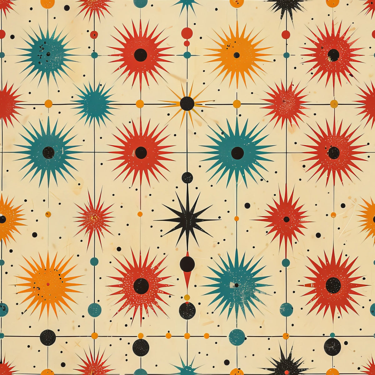 Midcentury Cosmos Pattern 21 Minky Fabric